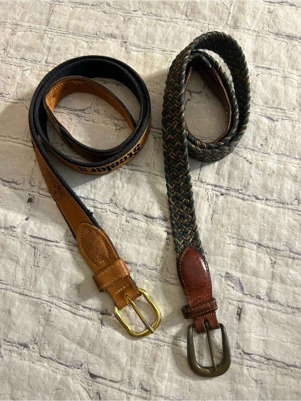 ZEP-PRO STEELERS USA BROWN & NAVY SIZE 40 BELT GENERAL LEATHER WEAVED BELT 42